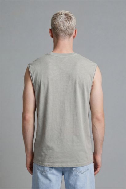 Oversize Fit Crew Neck Sleeveless Tank Top