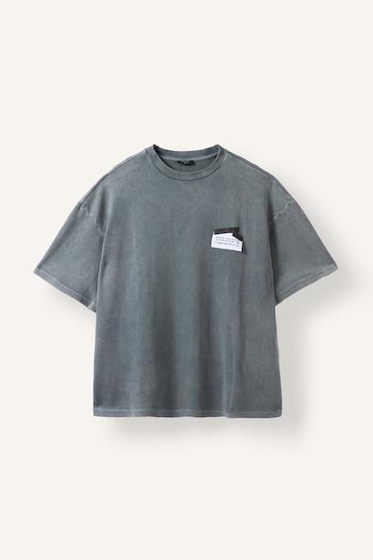 Loose Fit Etiket Detaylı Basic Tişört