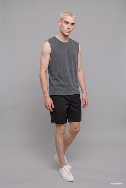 %100 Pamuk Oversize Dikiş Detaylı Basic Atlet