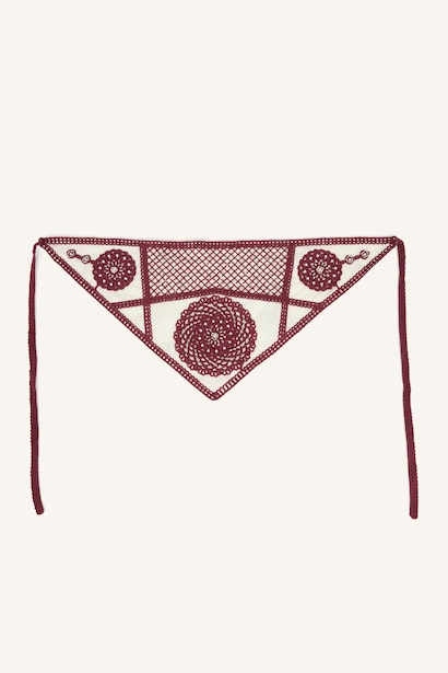 Kadın Pamuklu Nakışlı Üçgen Bandana