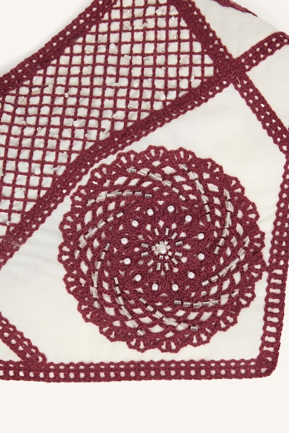 Kadın Pamuklu Nakışlı Üçgen Bandana