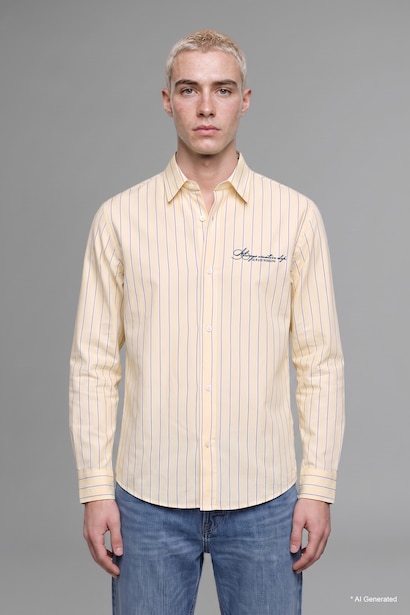 Boxy Fit Cotton Long Sleeve Shirt