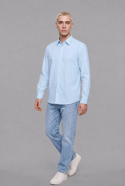 Boxy Fit Cotton Long Sleeve Shirt