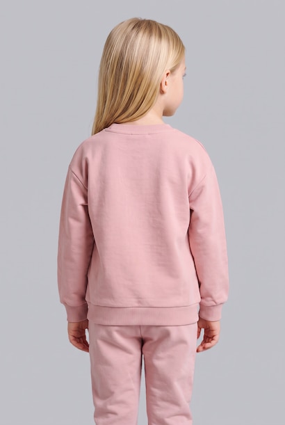 Çiçekli İçi Yumuşak Tüylü Sweatshirt Kız Bebek