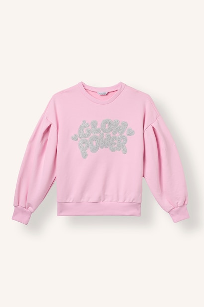 Baskılı Balon Kol Sweatshirt Kız Çocuk