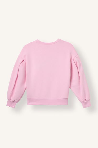 Baskılı Balon Kol Sweatshirt Kız Çocuk