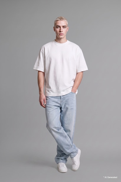 100% Cotton Baggy Fit Long Leg Trousers