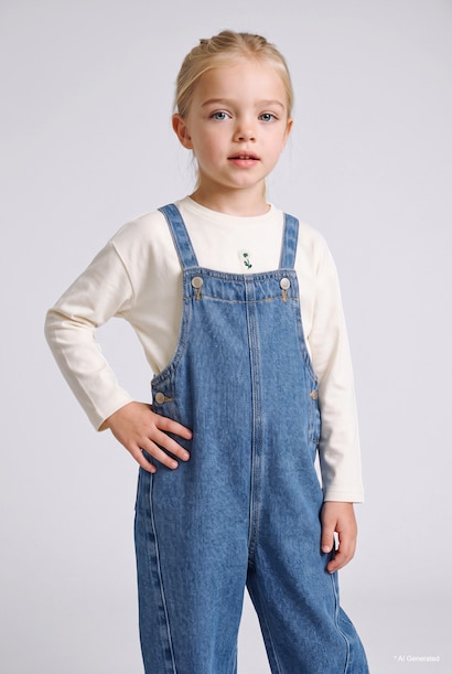 Askılı Jean Tulum Kız Bebek