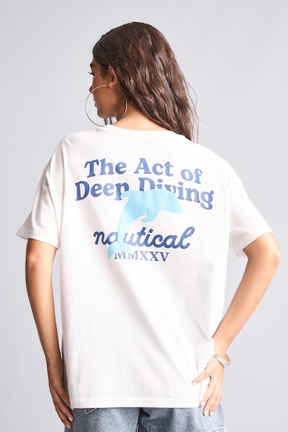 Oversize Crew Neck Printed Short Sleeve T-Shirt