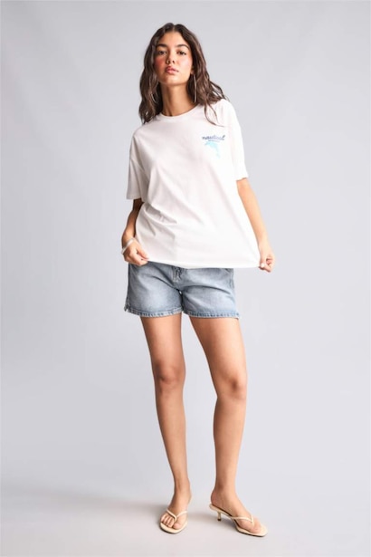 Oversize Crew Neck Printed Short Sleeve T-Shirt