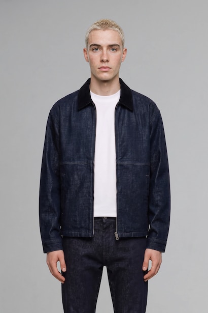 Regular Fit Fermuarlı Jean Ceket