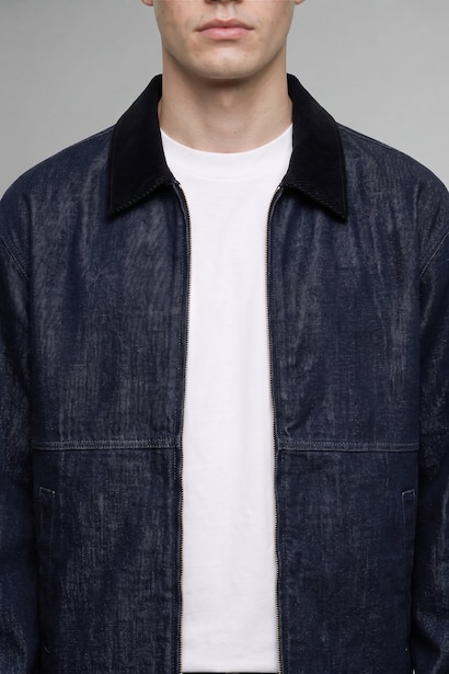 Regular Fit Fermuarlı Jean Ceket