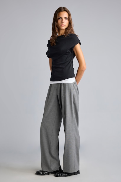 Straight Fit Pleated Trousers