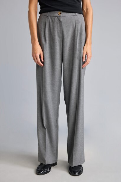Straight Fit Pleated Trousers
