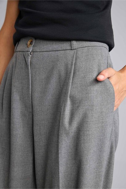 Straight Fit Pleated Trousers