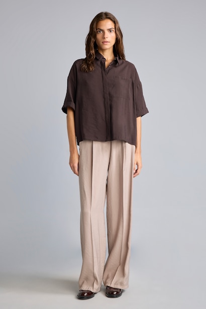 Wide Leg High Waist Flowy Trousers