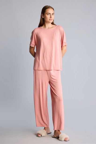 Dantelli Regular Fit 2'li Pijama Takımı