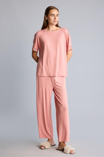 Dantelli Regular Fit 2'li Pijama Takımı