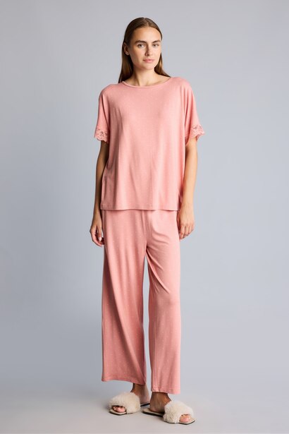 Dantelli Regular Fit 2'li Pijama Takımı