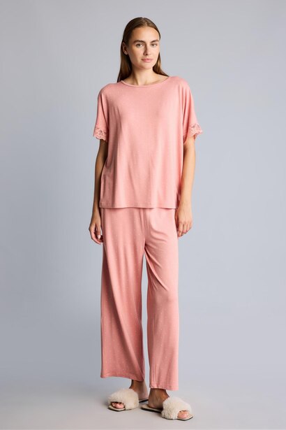 Dantelli Regular Fit 2'li Pijama Takımı