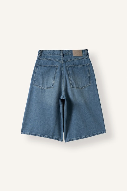 Baggy Fit Jean Bermuda Şort
