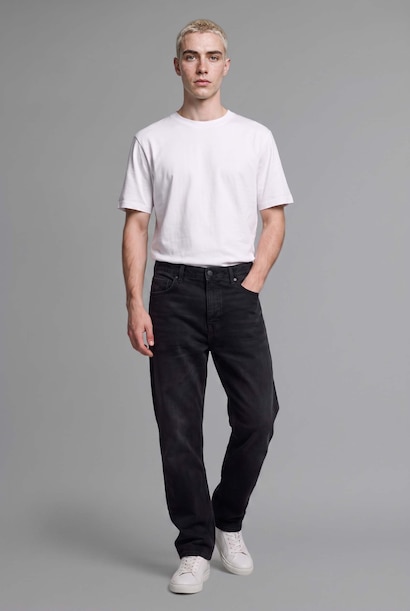 %100 Pamuk Baggy Fit Yıkamalı Jean Pantolon