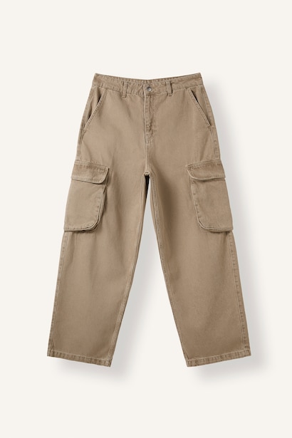Super Baggy Fit Kargo Cepli Jean Pantolon