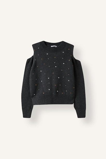 Girl Regular Fit Embroidered Crew Neck Pullover