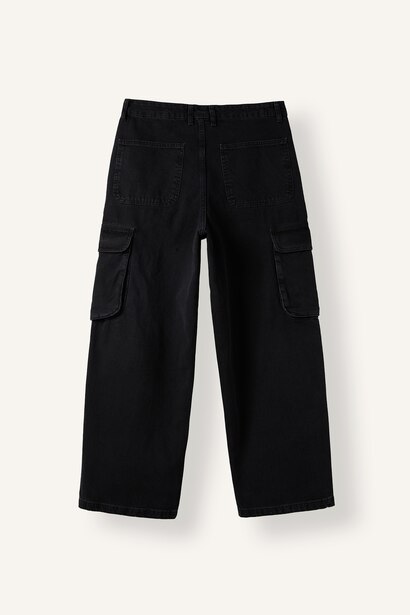 Super Baggy Fit Kargo Cepli Jean Pantolon