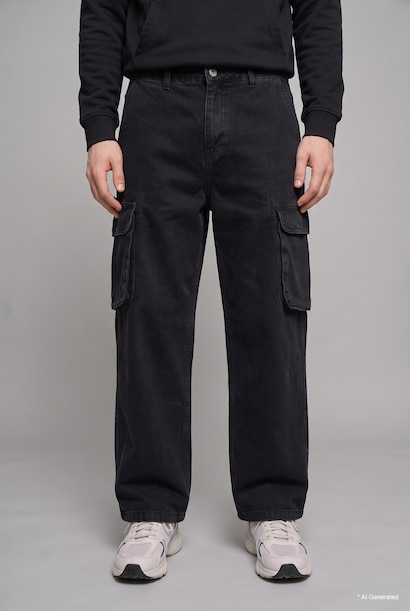 100% Cotton Super Baggy Fit Cargo Jeans