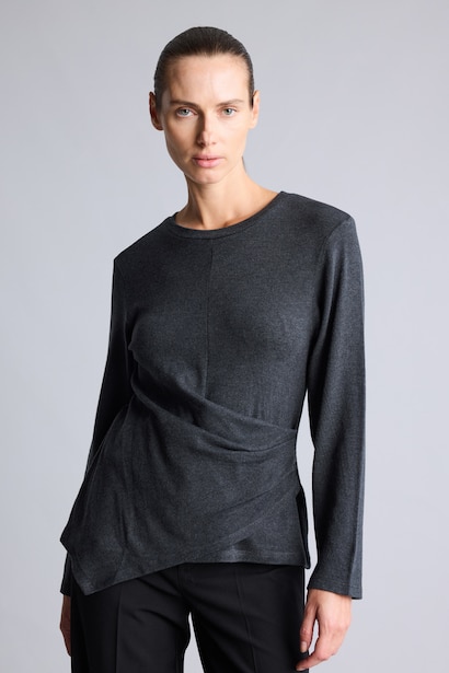 Relaxed Fit Büzgü Detaylı Basic Tişört