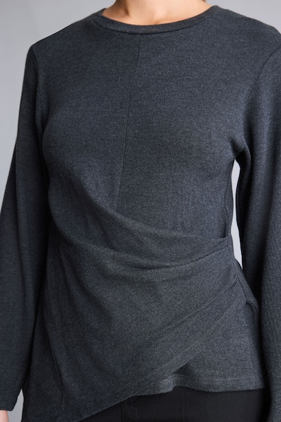 Relaxed Fit Büzgü Detaylı Basic Tişört