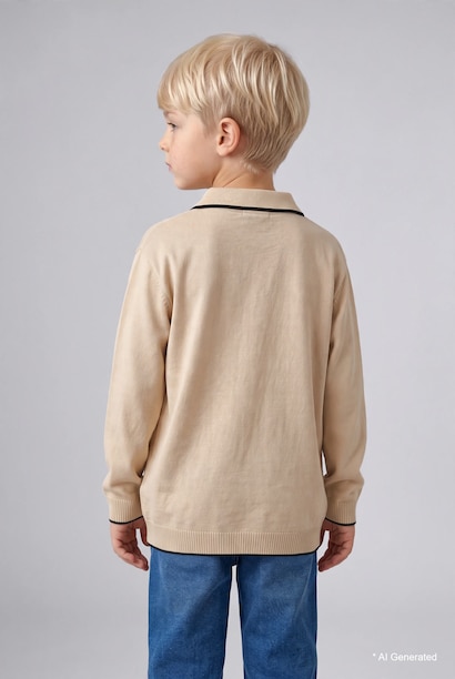 Polo Yaka Triko Basic Kazak Erkek Bebek