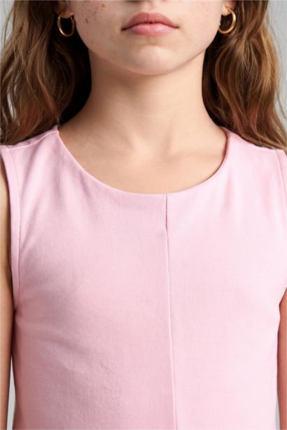 Balloon Fit Sleeveless Knitted Dress
