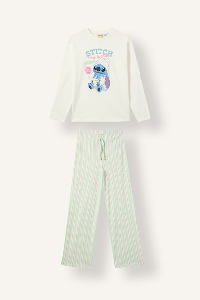 Lilo & Stitch Baskılı 2'li Pijama Takımı Kız Çocuk