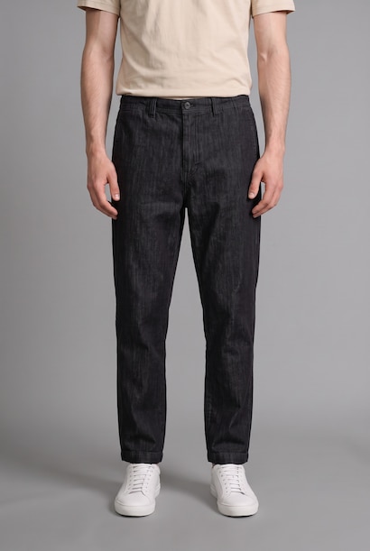 %100 Pamuk Beli Lastikli Baggy Fit Jean