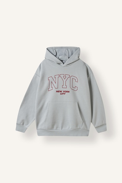 Overshirt Fit Baskılı Sweatshirt Erkek Çocuk