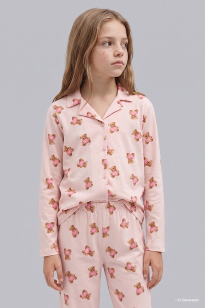 Ayıcık Desenli 2'li Pijama Takım