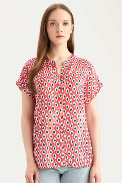 Regular Fit Patterned Short Sleeve Shirt