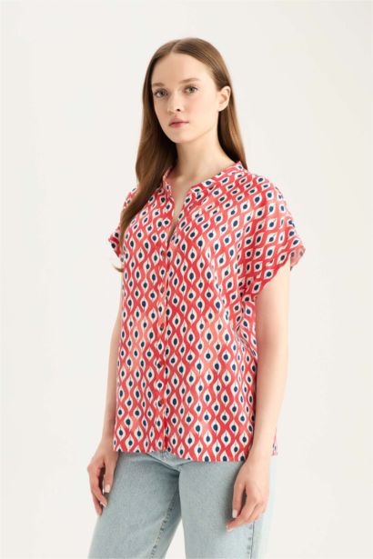 Regular Fit Patterned Short Sleeve Shirt