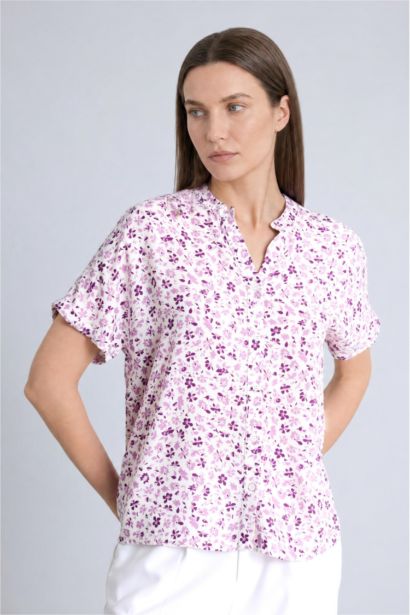 Regular Fit Çiçekli Kısa Kollu Gömlek