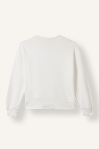 Relax Fit Slogan Crew Neck Sweatshirt