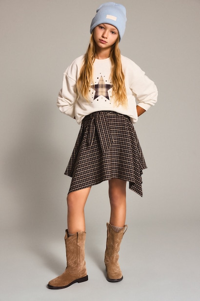 Relaxed Fit Uzun Kollu Sweatshirt Kız Çocuk