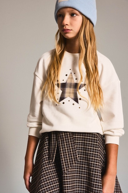 Relaxed Fit Uzun Kollu Sweatshirt Kız Çocuk