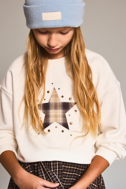 Relaxed Fit Uzun Kollu Sweatshirt Kız Çocuk