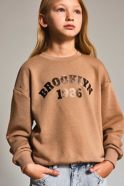 Relax Fıt Baskılı Sweatshirt Kız Çocuk