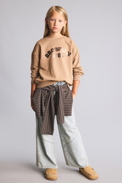 Girl Relaxed Fit Printed Crew Neck Sweatshirt