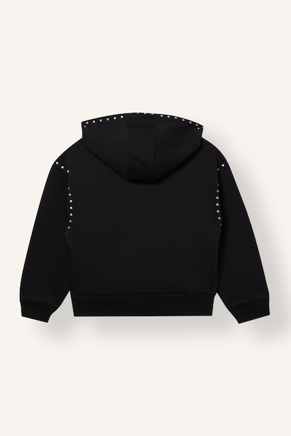 Oversize Fit Slogan Hooded Sweatshirt