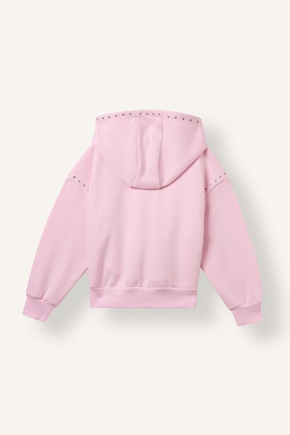 Oversize Fit Slogan Hooded Sweatshirt