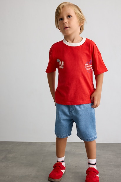 Oversize Fit Printed Short Sleeve T-Shirt